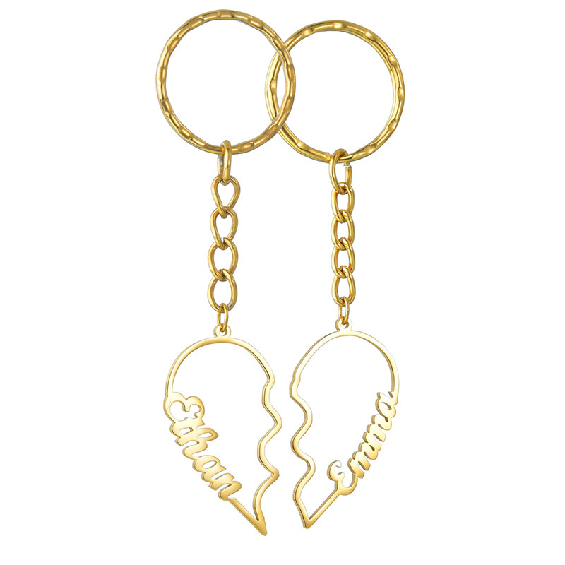 Nicole DIY English Letter Half Heart Keychain