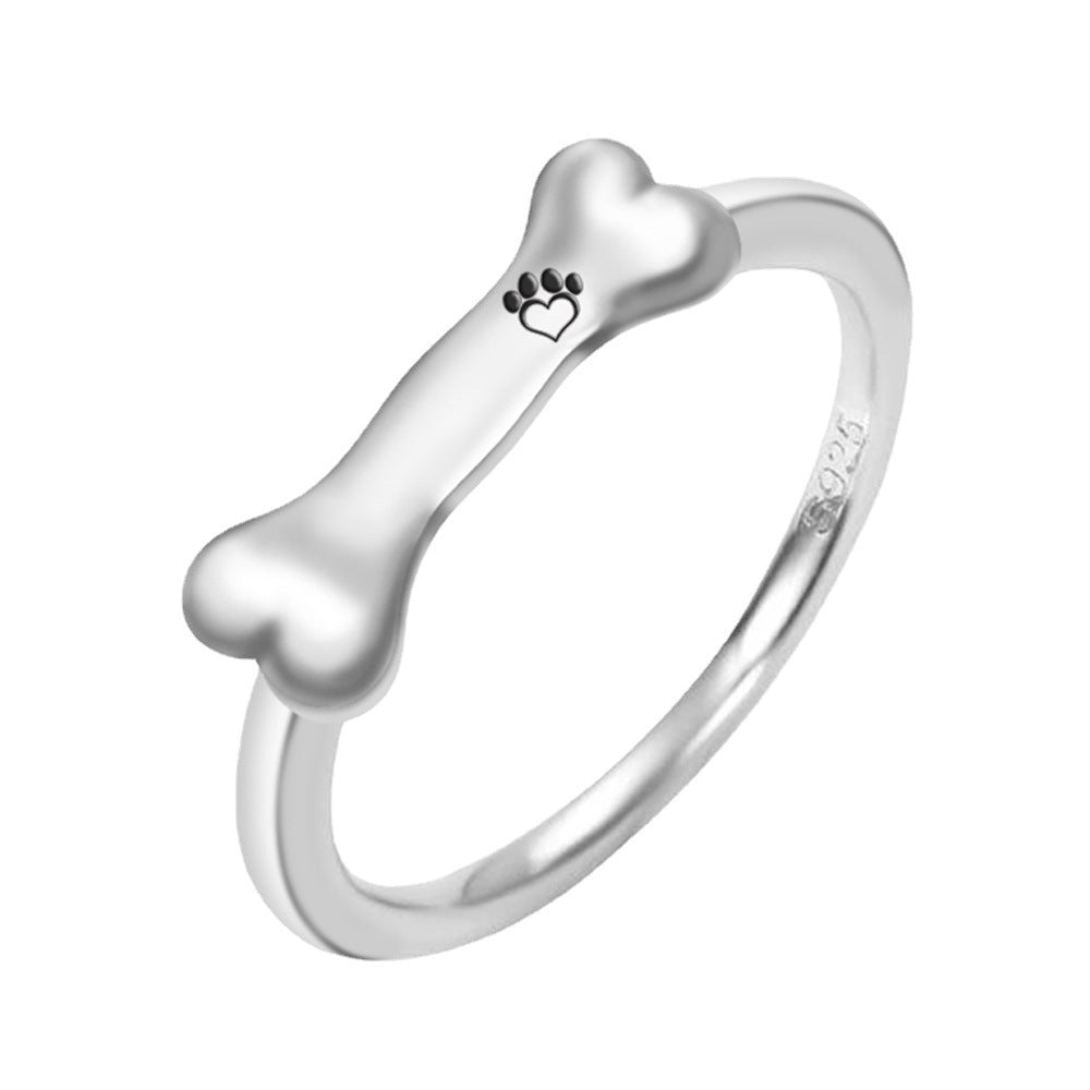 Lucy Dog Bone Name Ring