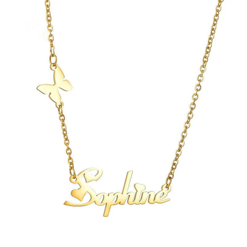 Butterfly Love Name Necklace