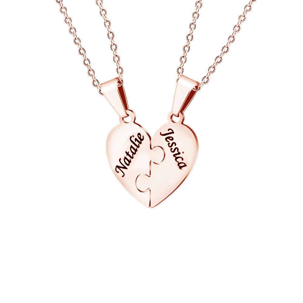 Natalie Personalized Heart Clavicle Necklace