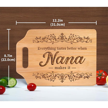 🎄❤️The Perfect Nana Gift: An Engraved Bamboo Cutting Board She'll Treasure
