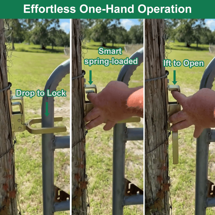 Instant Locking Gate Latch – Prevents Cattle, Sheep & Horses From Escaping