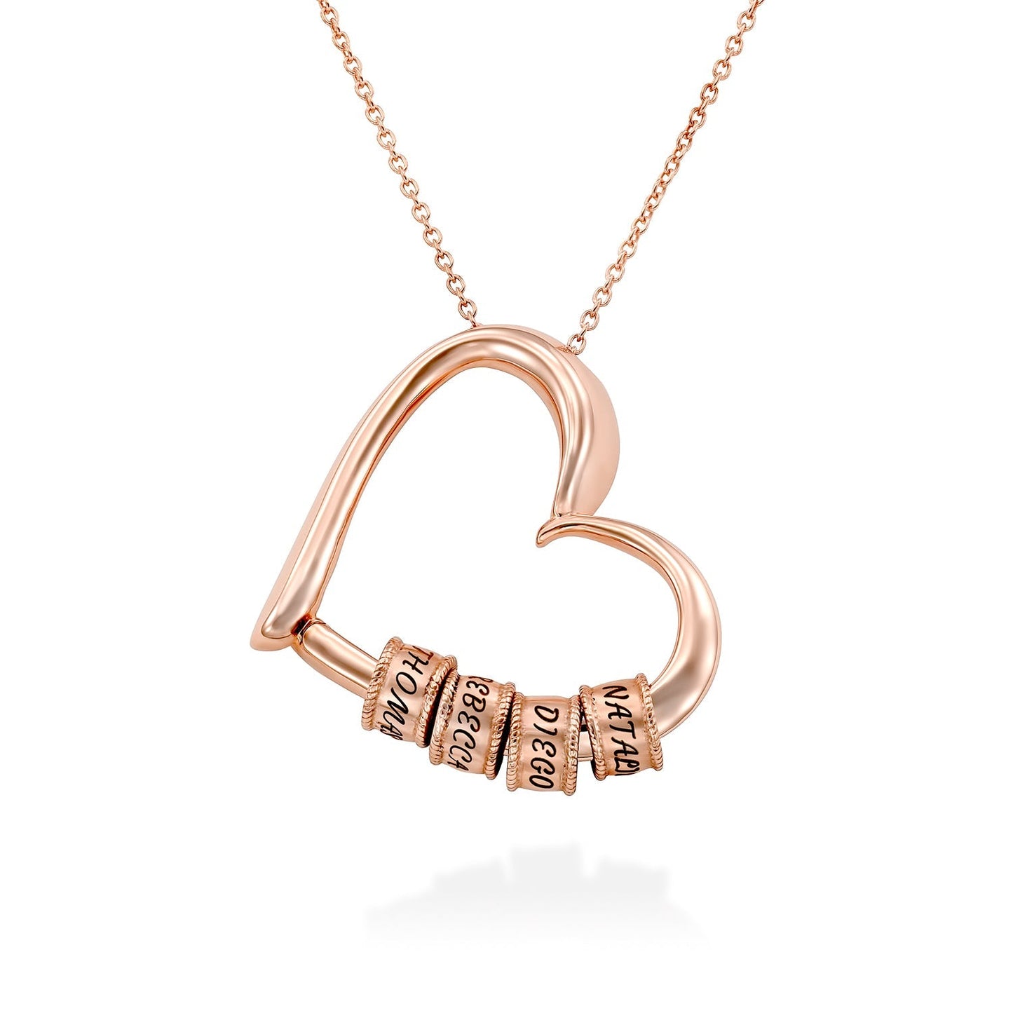 Sophie Charming Heart Engraved Beads Necklace