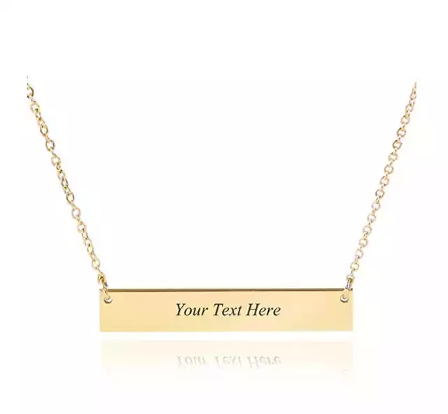 Anaïs Engraved Bar Necklace