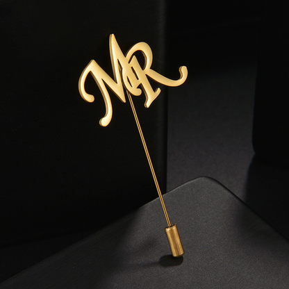 Maggie Letter Rhinestone Suit Brooch