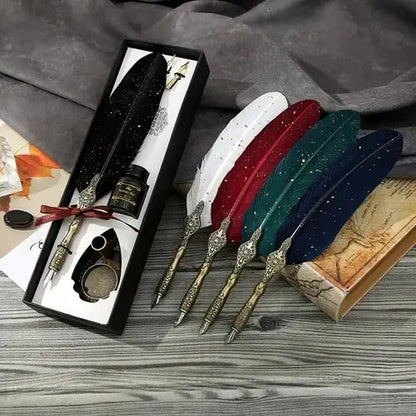 🔥LAST DAY 50% OFF - 🖋️✨ Vintage Feather Pen & Ink Set - Rediscover the Soul of Writing