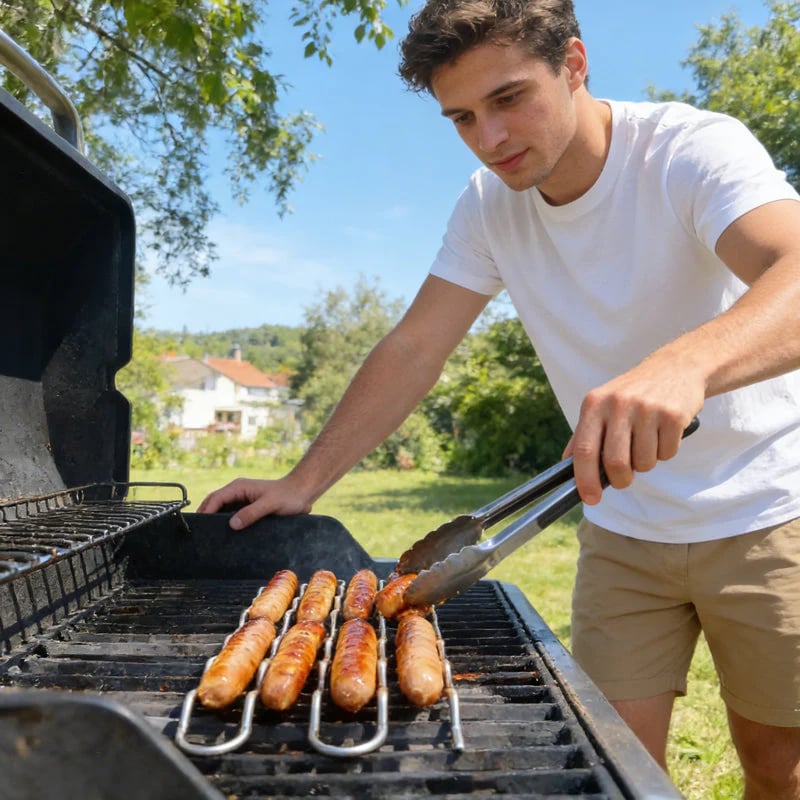 🔥 Grill Master Sausage Roller Rack — Perfect Hot Dogs Every Time! 🌭✨
