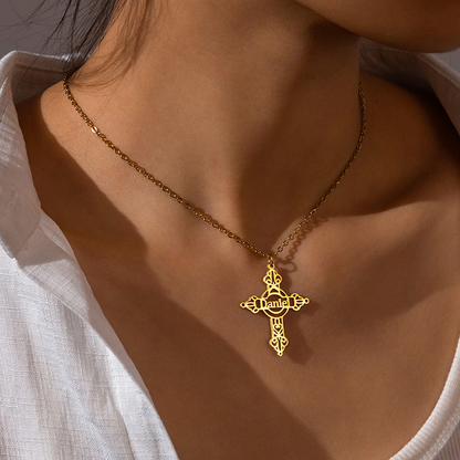 Christine Hollow Cross Pendant