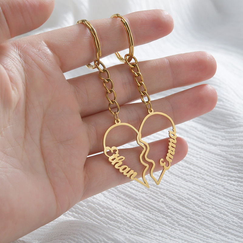 Nicole DIY English Letter  Half Heart Keychain