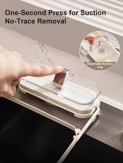 🔥Suction Cup Sink Filter Rack – Easy Install, Foldable, Mess-Free Kitchen Helper! 50 Free Sink Strainer Nets Included ✨