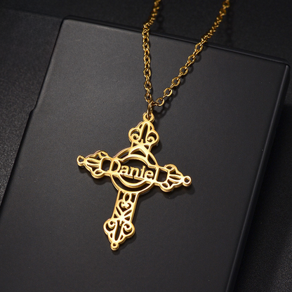 Christine Hollow Cross Pendant