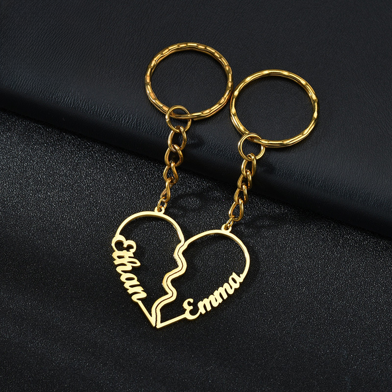 Nicole DIY English Letter  Half Heart Keychain