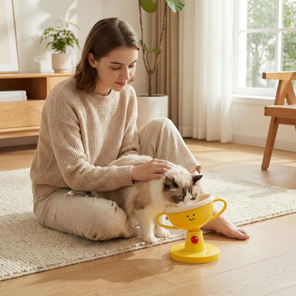 Adjustable Elevated Cat Bowl & Small Pet Feeder