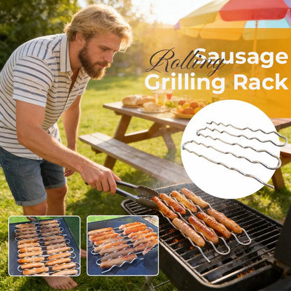 🔥 Grill Master Sausage Roller Rack — Perfect Hot Dogs Every Time! 🌭✨