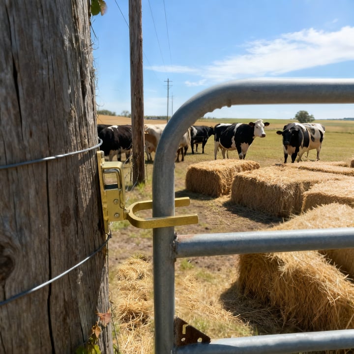 Instant Locking Gate Latch – Prevents Cattle, Sheep & Horses From Escaping