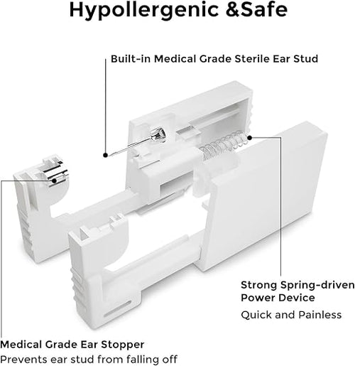Easy and painless ear piercing at home, create your own earring style!