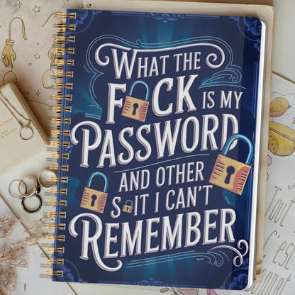 🔥Last Day 49% OFF - 📅Funny Password Notebook - Spiral Bound with Lock Icons & Funny Security Phrases✍️