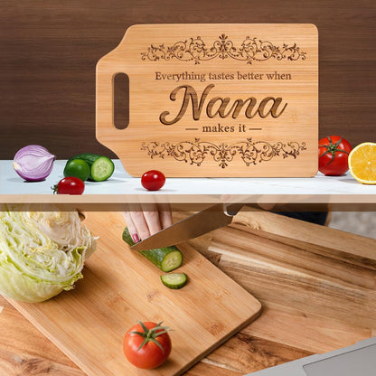 🎄❤️The Perfect Nana Gift: An Engraved Bamboo Cutting Board She'll Treasure