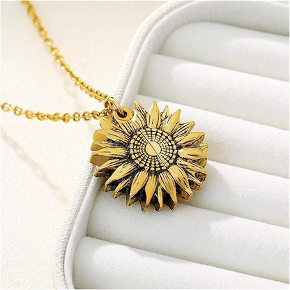 Aria Sunflower Open Locket Necklace