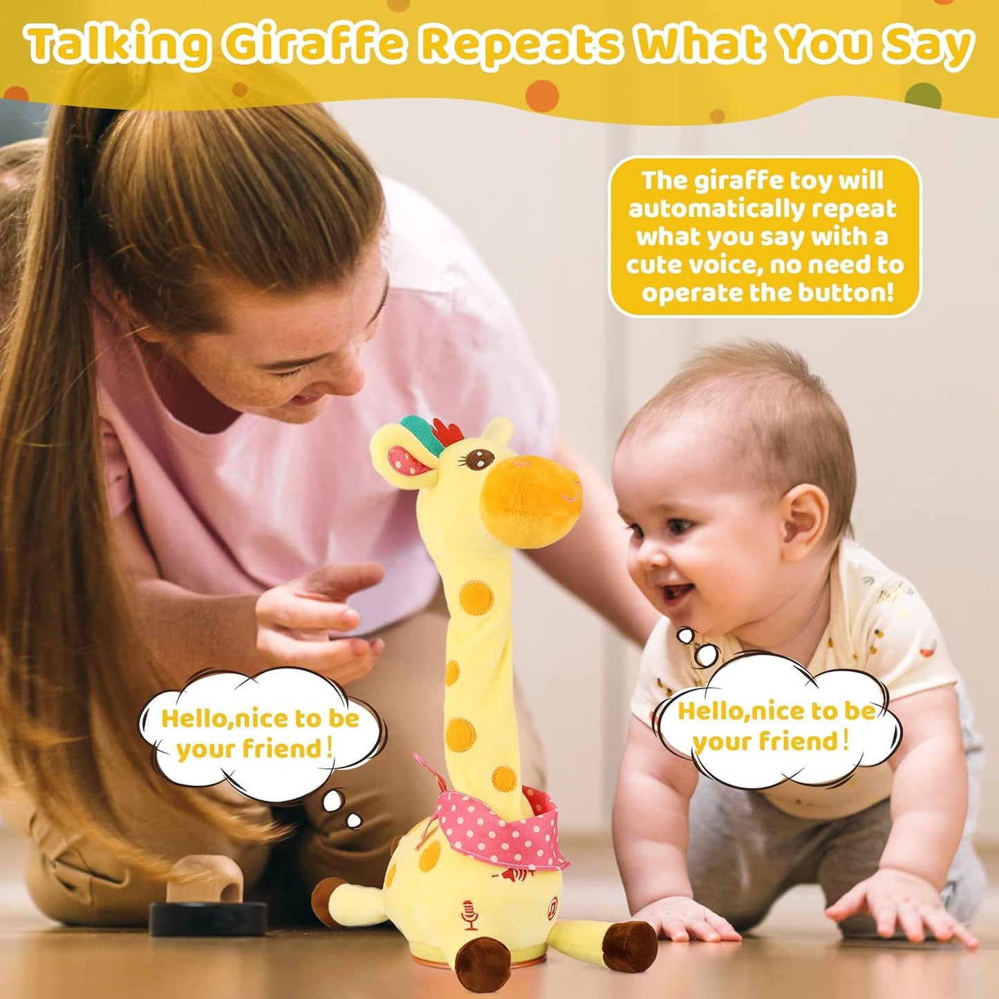 🏆Flash Sale⚡ 50K+ SOLD! Almost Gone-💥🎉 Best-Selling Musical Giraffe Toy – Sings, Dances & Repeats What You Say! 🦒🎵🗣️