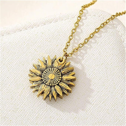 Aria Sunflower Open Locket Necklace