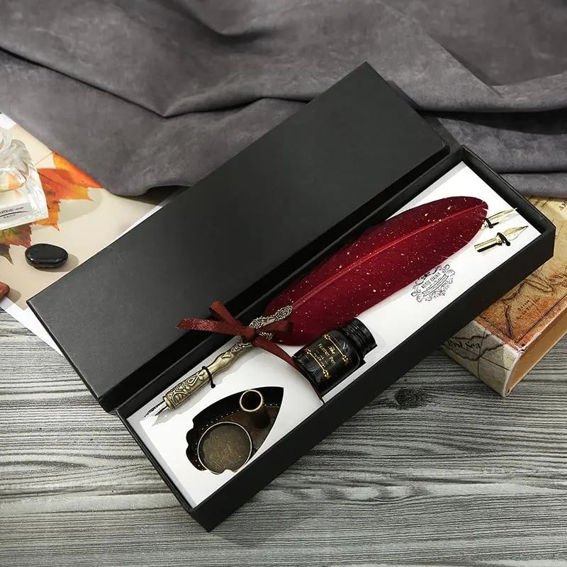🔥LAST DAY 50% OFF - 🖋️✨ Vintage Feather Pen & Ink Set - Rediscover the Soul of Writing