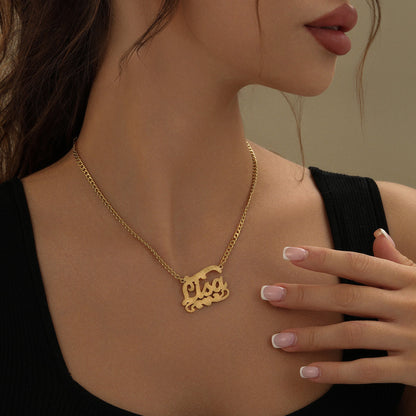 Frances Diamond Cut Cloud Heart Name Necklace