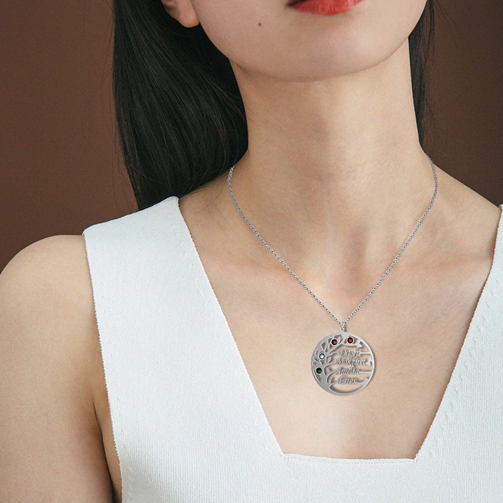 Brooklyn Customizable Heartfelt Family Tree Necklace