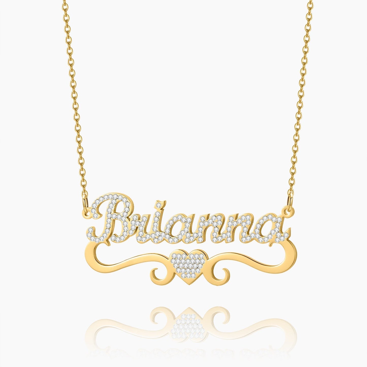 Elsa Iced Heart Name Necklace