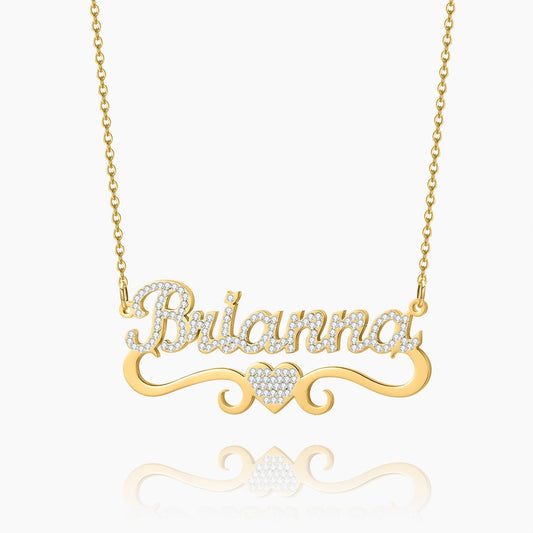 Elsa Iced Heart Name Necklace
