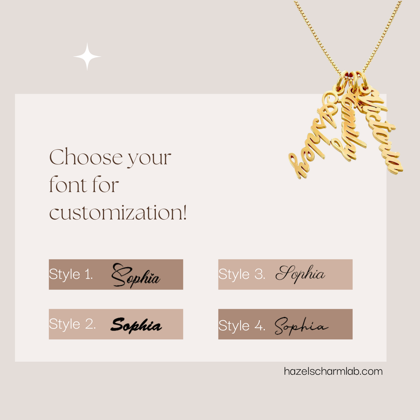 Seraphina Personalized Vertical Pendant Necklace