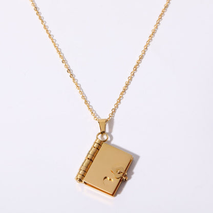 Sara Couple Book Pendant Necklace