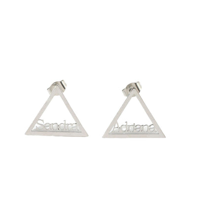 Sharon Hollow Triangle DIY English Letter Earrings