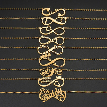 Audrey Personalized Infinity Double Name Necklace