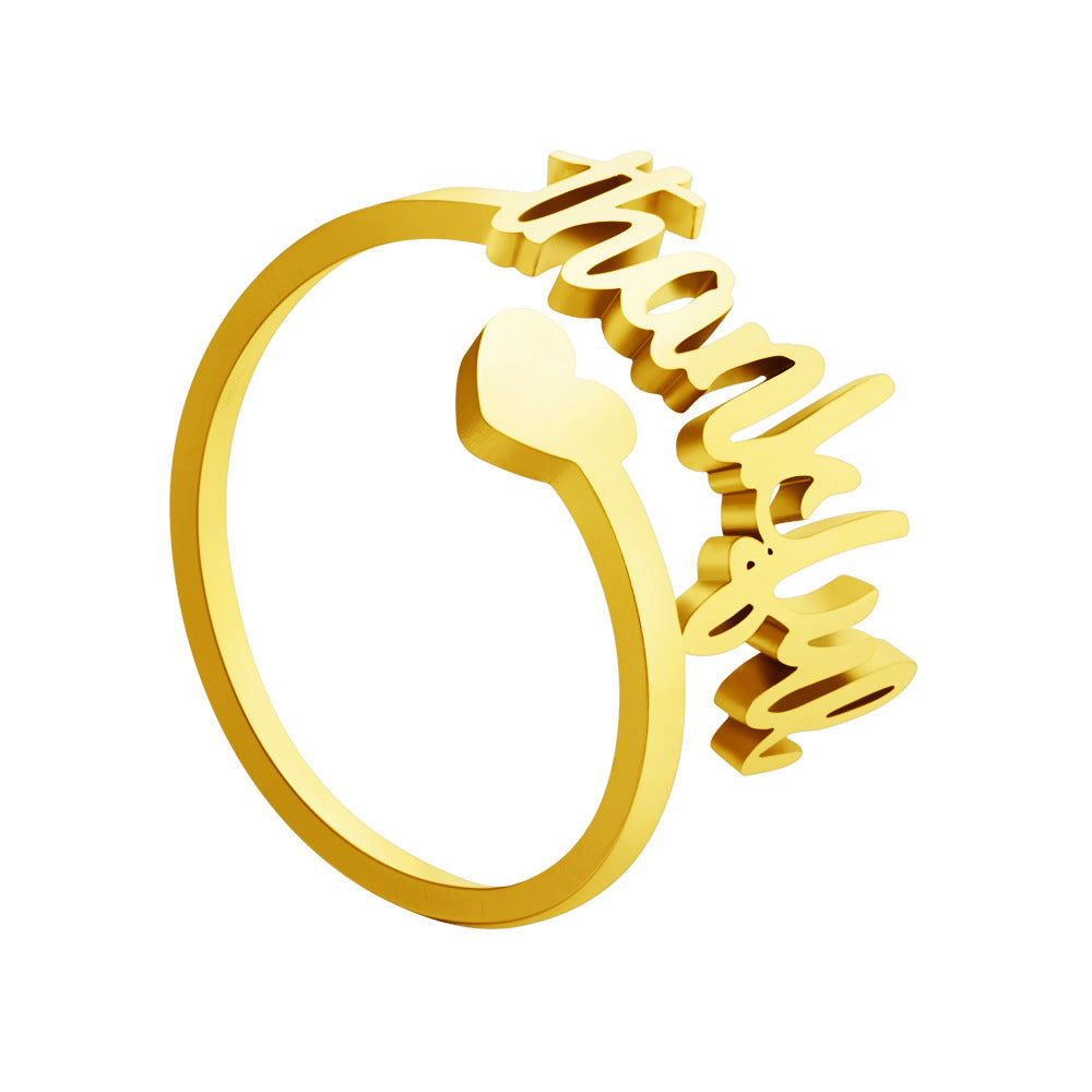 Wendy Exquisite Gift Engraved Heart Ring