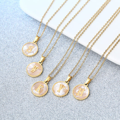 Maëlys White Pearl Letter Gold-Plated Necklace