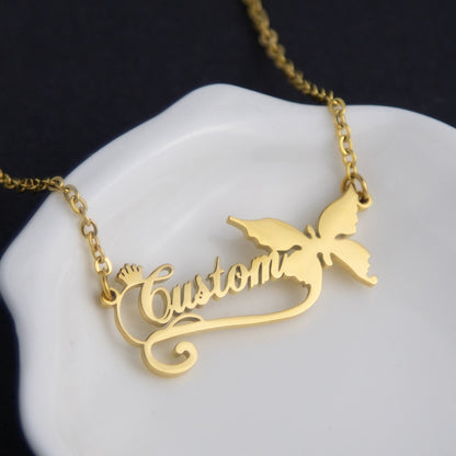 Rosanna Butterfly Necklace Couple Alphabet Necklace