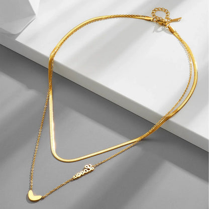 Heart Love Double Layer Necklace - Minimalist Unisex