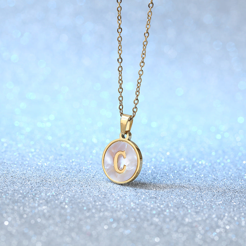 Maëlys White Pearl Letter Gold-Plated Necklace