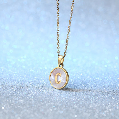 Maëlys White Pearl Letter Gold-Plated Necklace