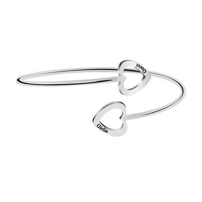 Calista Personalized Stainless Steel Heart Bracelet