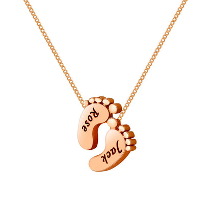 Rachel Gold Engraved Little Footprint Necklace
