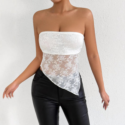 Off-Shoulder Lace Bandeau Women's T-Shirt