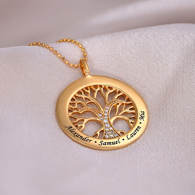 Jasmine Personalized Tree of Life Letter Necklace