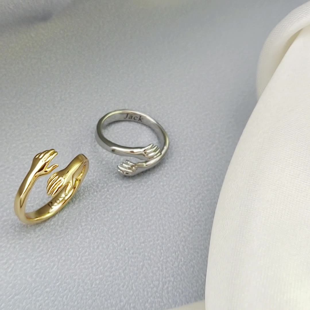 Anna Couple Engraved Open Ring