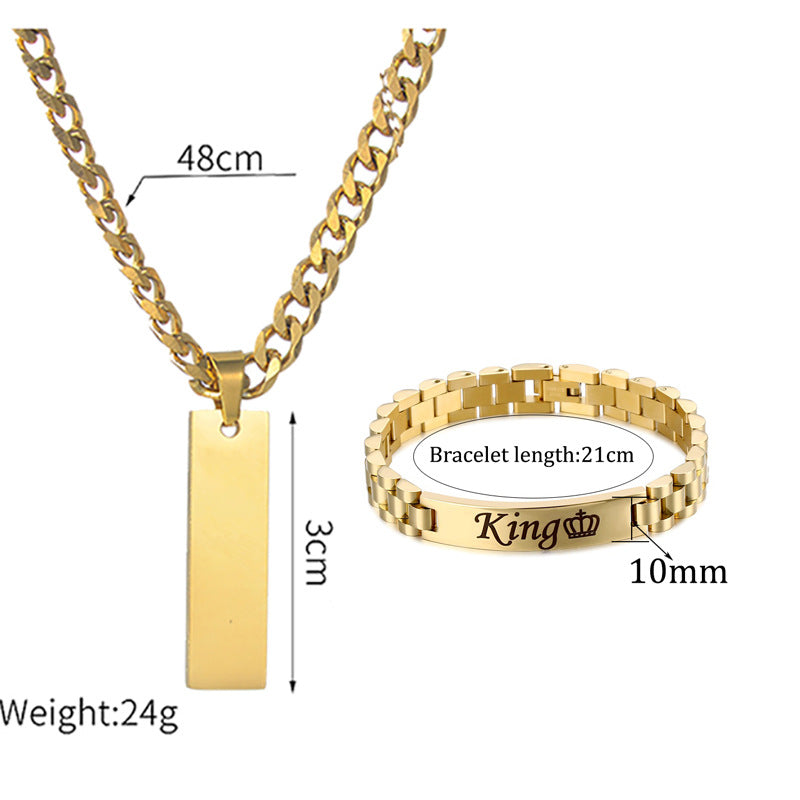 Jay DIY Men's Long Pendant necklace and Bracelet Set