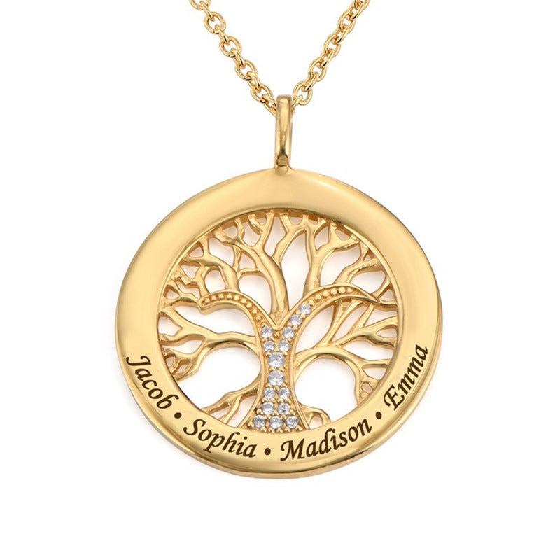 Jasmine Personalized Tree of Life Letter Necklace