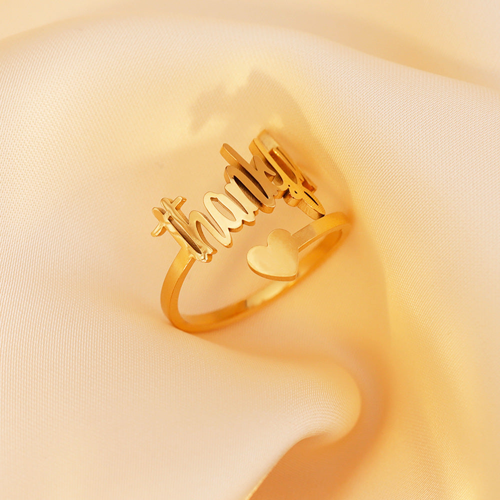Wendy Exquisite Gift Engraved Heart Ring