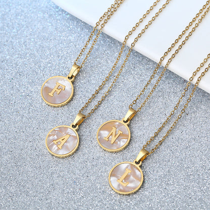 Maëlys White Pearl Letter Gold-Plated Necklace