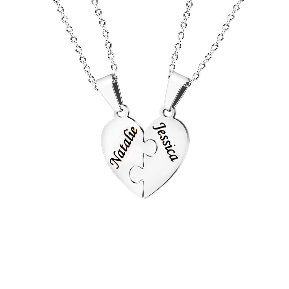 Natalie Personalized Heart Clavicle Necklace